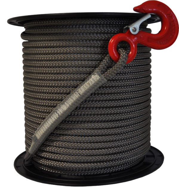 DOCMA 10mm x 100m rope with hook (grey)