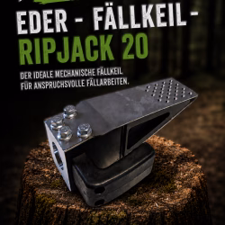 EDER RipJack 20 mechanical felling wedge in the manufacturer's launch artwork