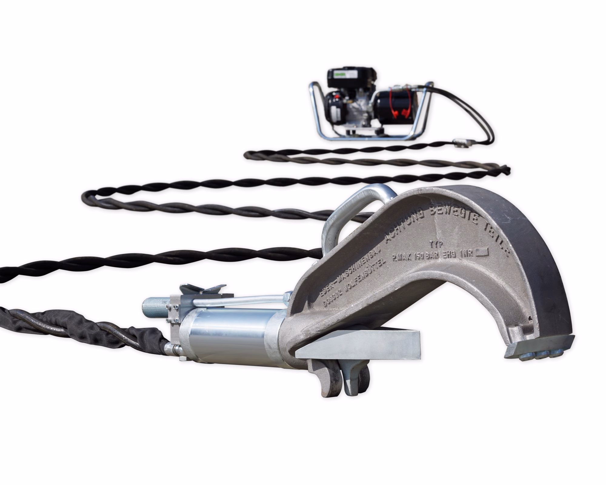 EDER splitter with hydraulic power unit - application example